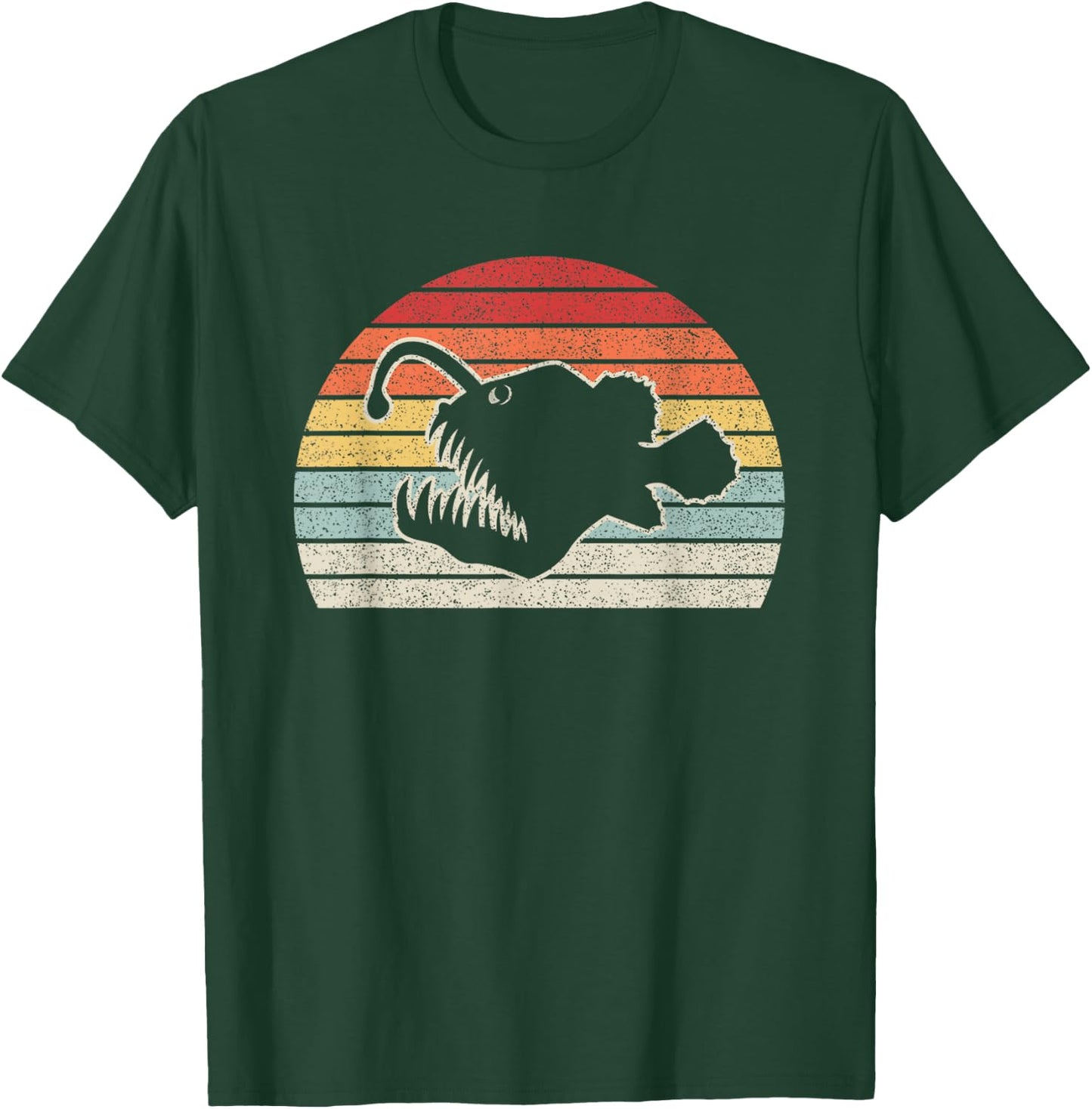 Vintage Retro Angler Fish T-Shirt - T-Shirt | Forest