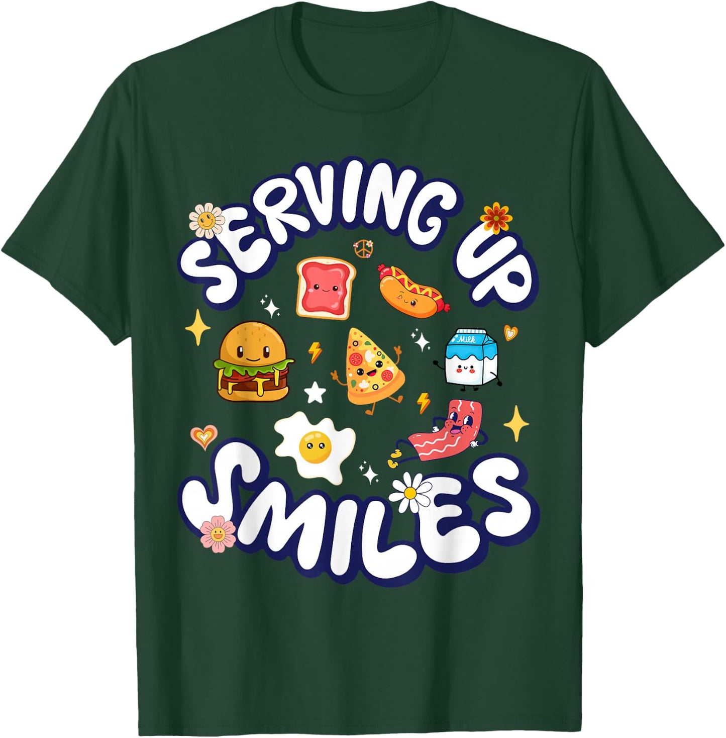 Cafeteria Worker Serving Up Smiles Lunch Lady Gifts Crew T-Shirt - T-Shirt | Forest