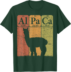 Alpaca Periodic Table Elements Llama Alpaca Vintage T-Shirt - T-Shirt | Forest