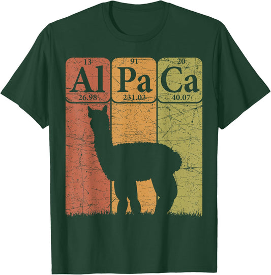 Alpaca Periodic Table Elements Llama Alpaca Vintage T-Shirt - T-Shirt | Forest