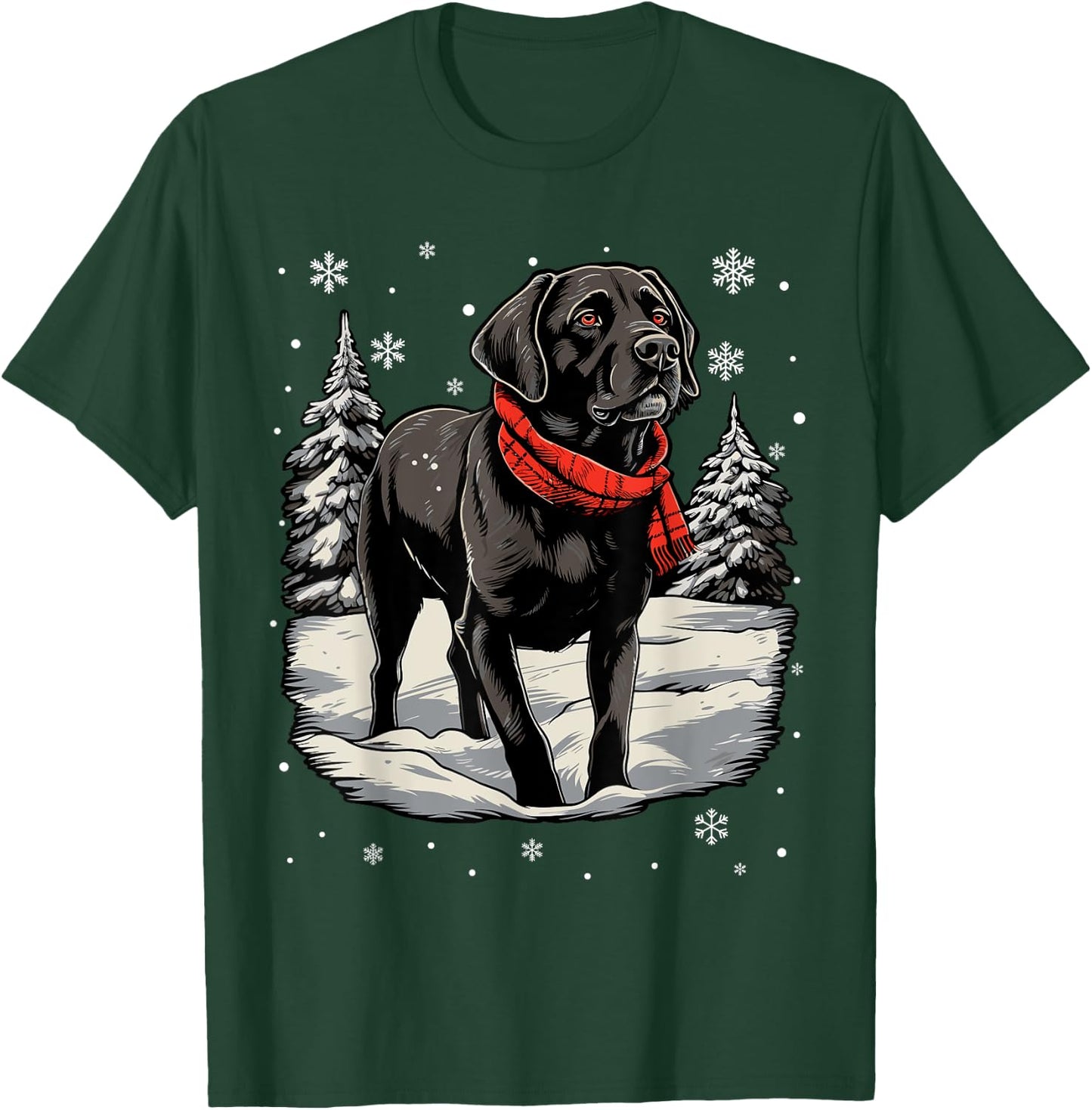 Black Labrador Christmas Santa Hat Xmas Pajama T-Shirt - T-Shirt | Forest