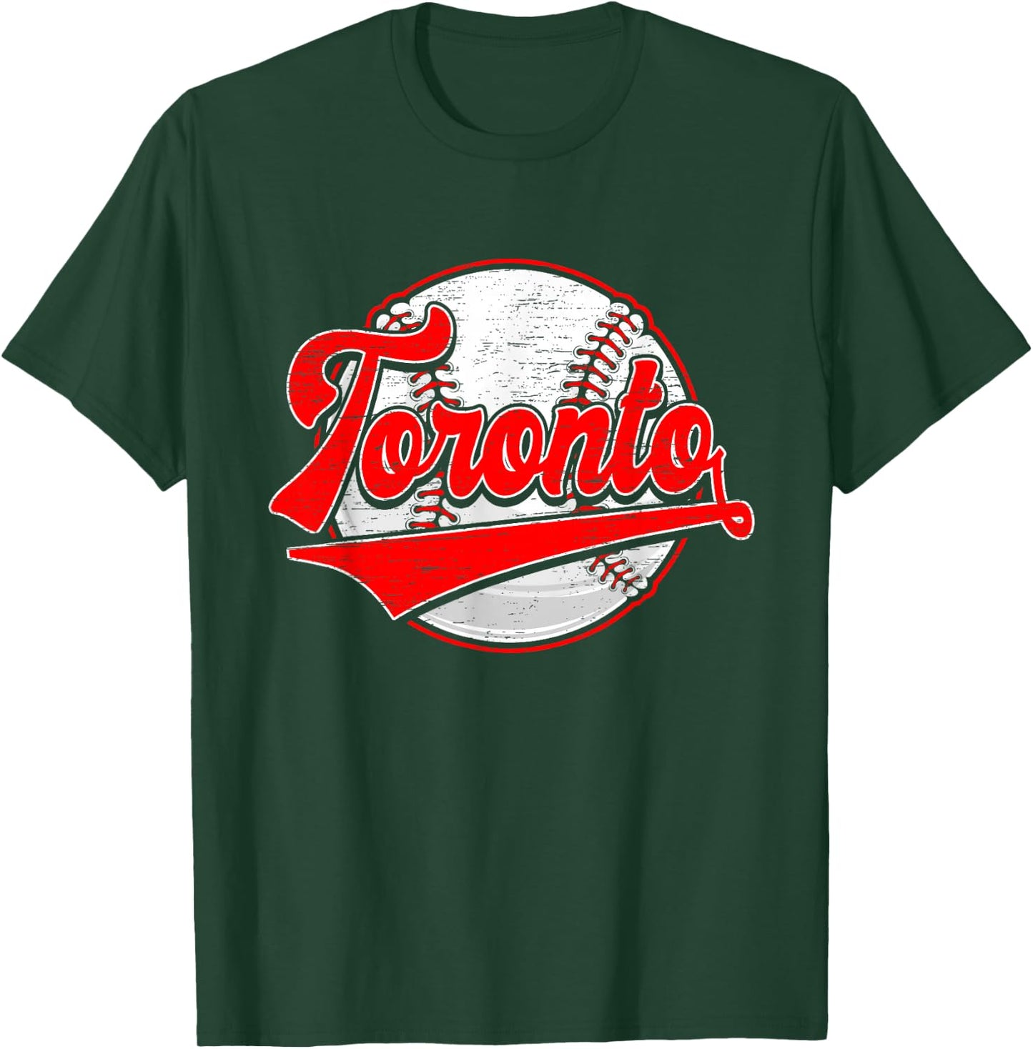 Vintage Toronto Cityscape Baseball Lover Men Women T-Shirt - T-Shirt | Forest