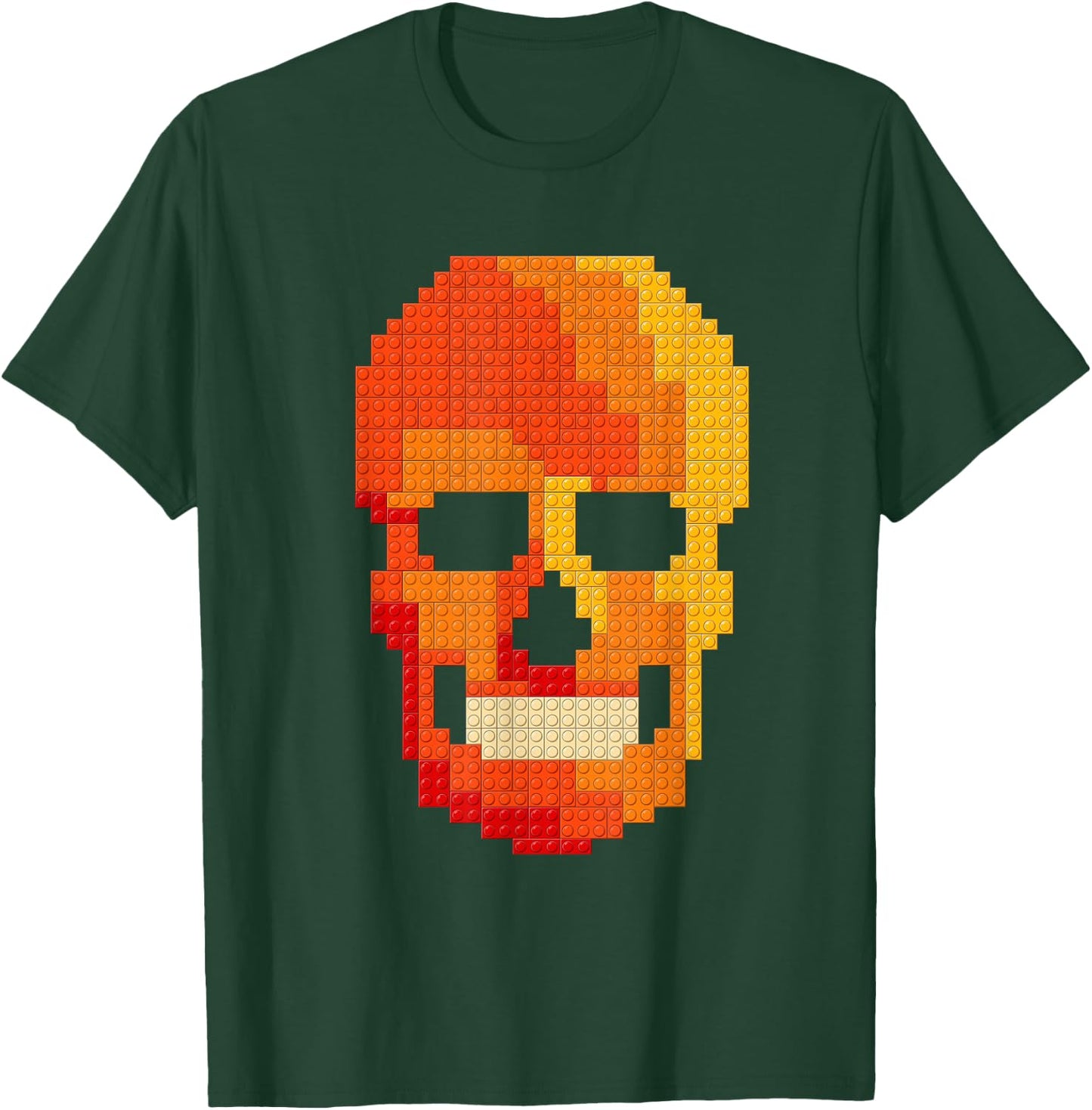 Skull Block Builder Bricks Halloween Skeleton Master Builder T-Shirt - T-Shirt | Forest