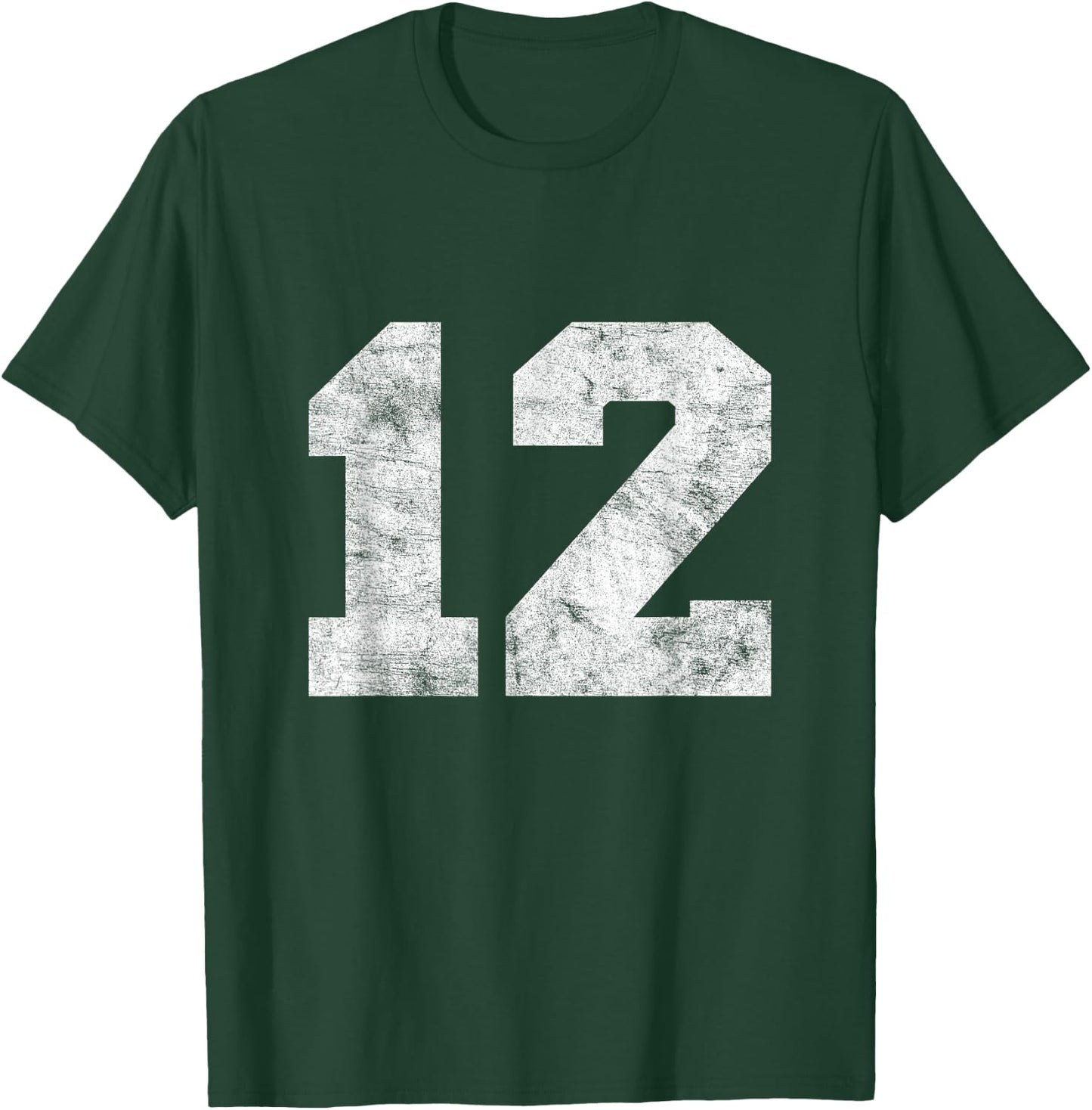 Vintage Lucky Number 12 Birthday Sports Player Team Athlete T-Shirt - T-Shirt | Forest