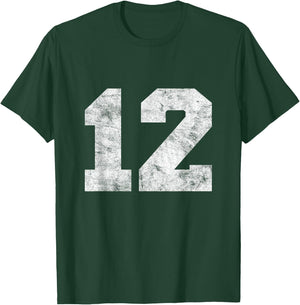 Vintage Lucky Number 12 Birthday Sports Player Team Athlete T-Shirt - T-Shirt | Forest