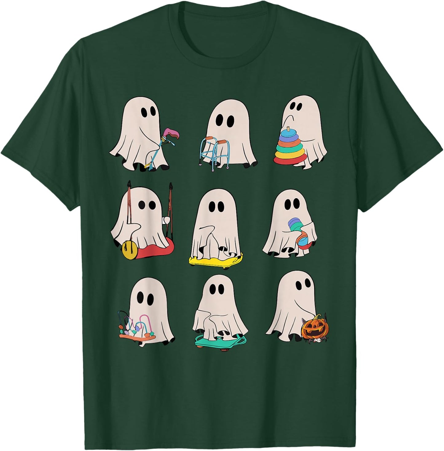 Occupational Therapy Halloween OT Ghost Boo Speech Therapy T-Shirt - T-Shirt | Forest