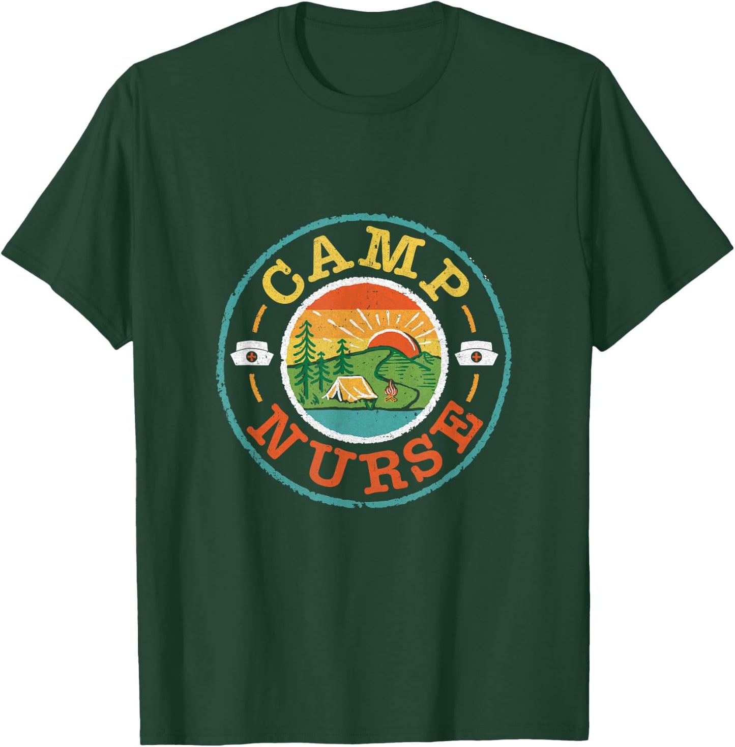 Camp Nurse Camping Nursing Registered Nurse Camper T-Shirt - T-Shirt | Forest