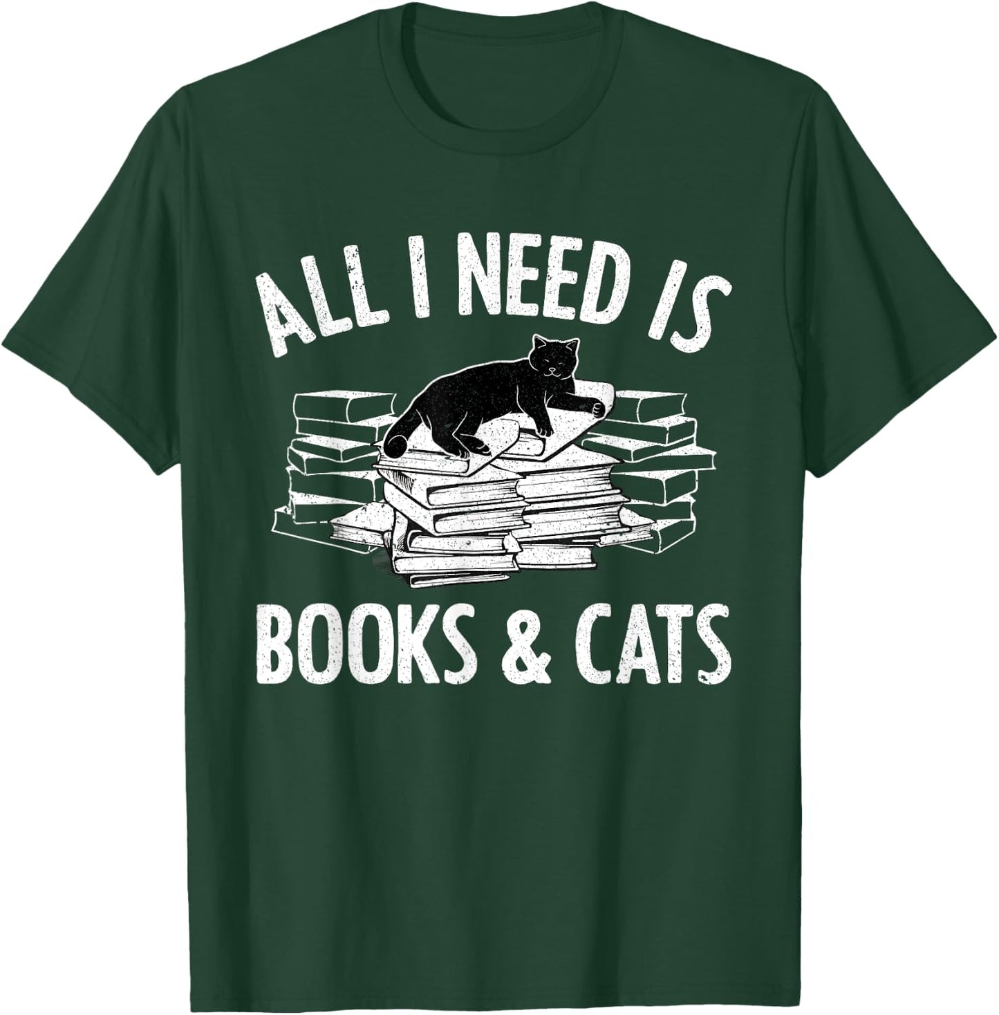 Cat Book Women Novel Book Lovers Reading Librarian T-Shirt - T-Shirt | Forest