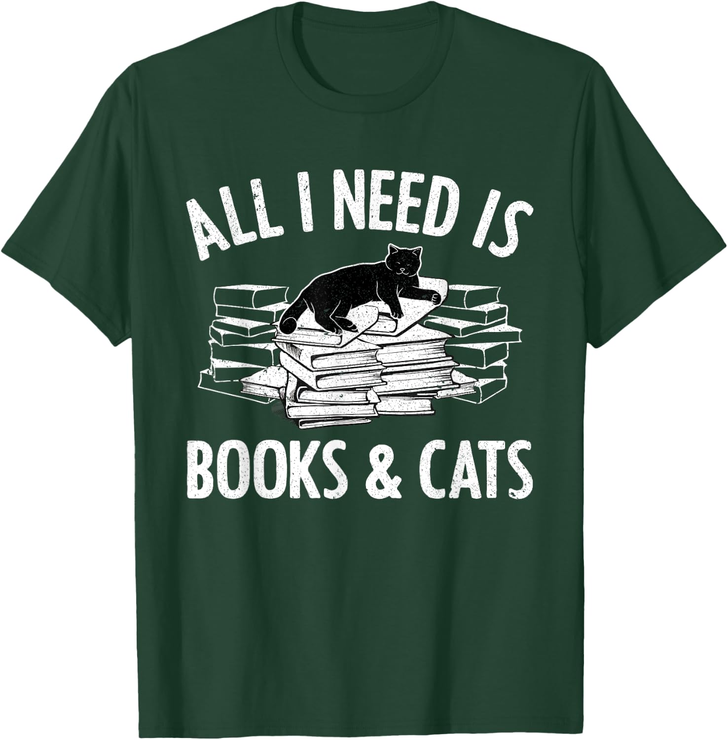 Cat Book Women Novel Book Lovers Reading Librarian T-Shirt - T-Shirt | Forest