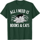 Cat Book Women Novel Book Lovers Reading Librarian T-Shirt - T-Shirt | Forest