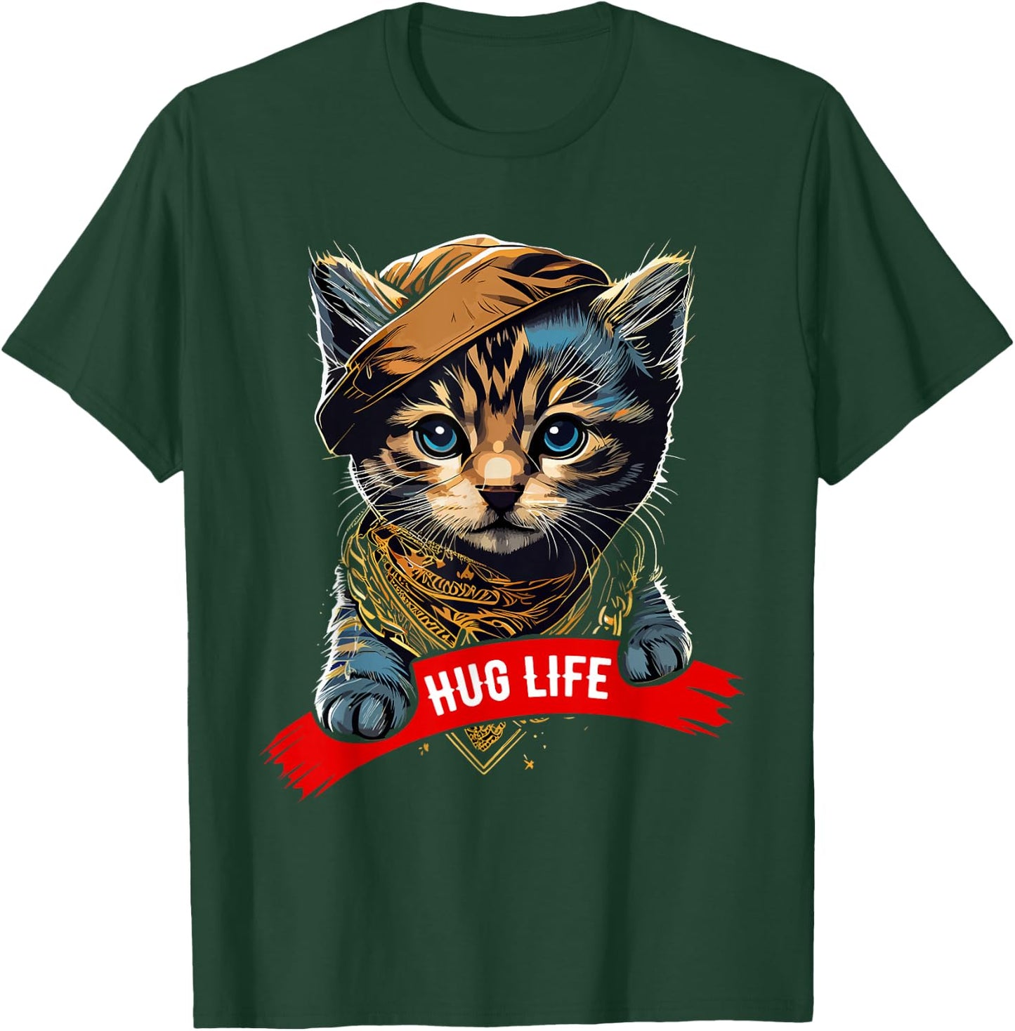 Hug Life Shirt Cat for Animal Shelters Cute Feline T-Shirt - T-Shirt | Forest