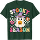 Groovy Spooky Season Retro Ghost Holding Pumpkin Halloween T-Shirt - T-Shirt | Forest