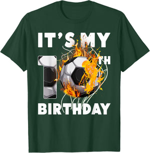 Funny It's My 10th Birthday 10 Years Old Soccer Ball Boys T-Shirt - T-Shirt | Forest