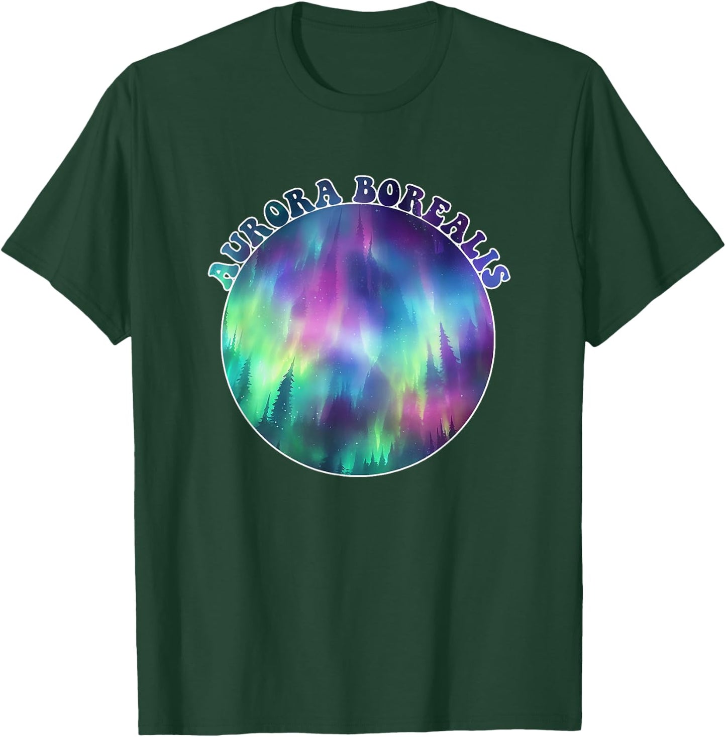 Aurora Borealis Northern Light Souvenir Adults Kids Women T-Shirt - T-Shirt | Forest