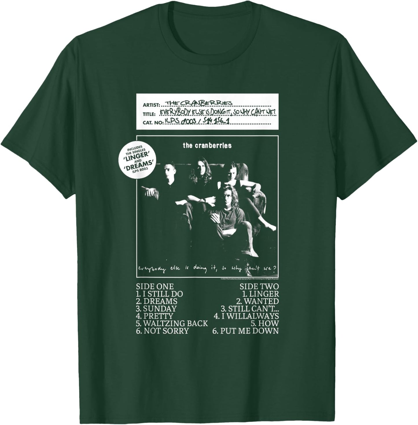 The Cranberries Everybody Else Vinyl - Women's Black Classic Fit Short Sleeve - Size Small T-Shirt - T-Shirt | Forest