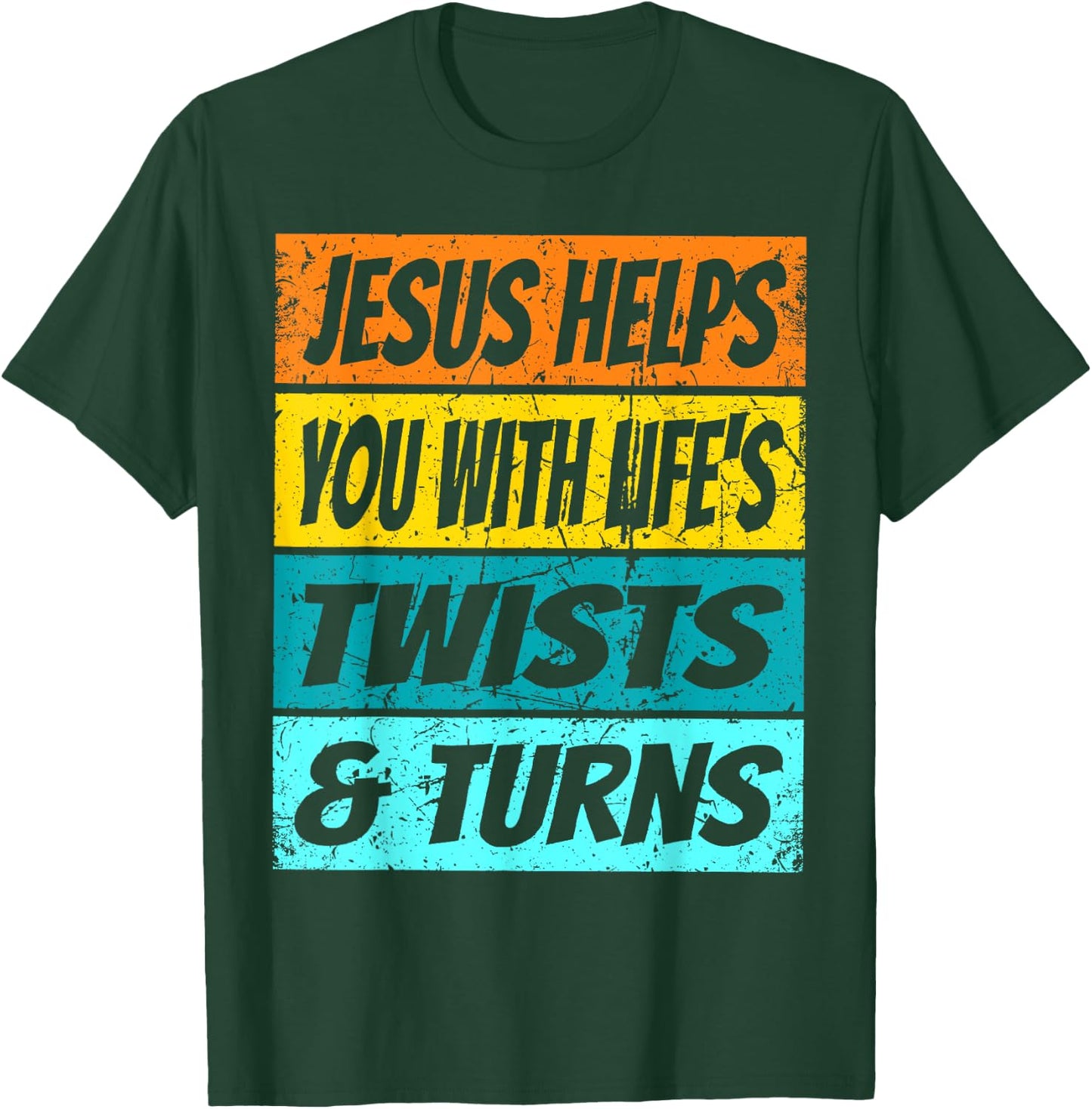 Retro Jesus Helps You With Life's Twists And Turns VBS 2023 T-Shirt - T-Shirt | Forest