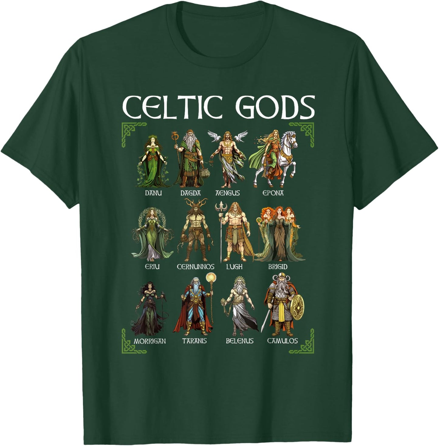 Celtic Mythology Gods Norse Viking Warriors Irish Scotish T-Shirt - T-Shirt | Forest