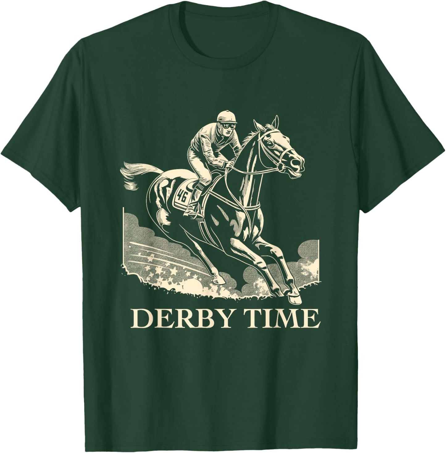 Funny Horse Racing Retro Derby Time Yall KY Derby Horse T-Shirt - T-Shirt | Forest