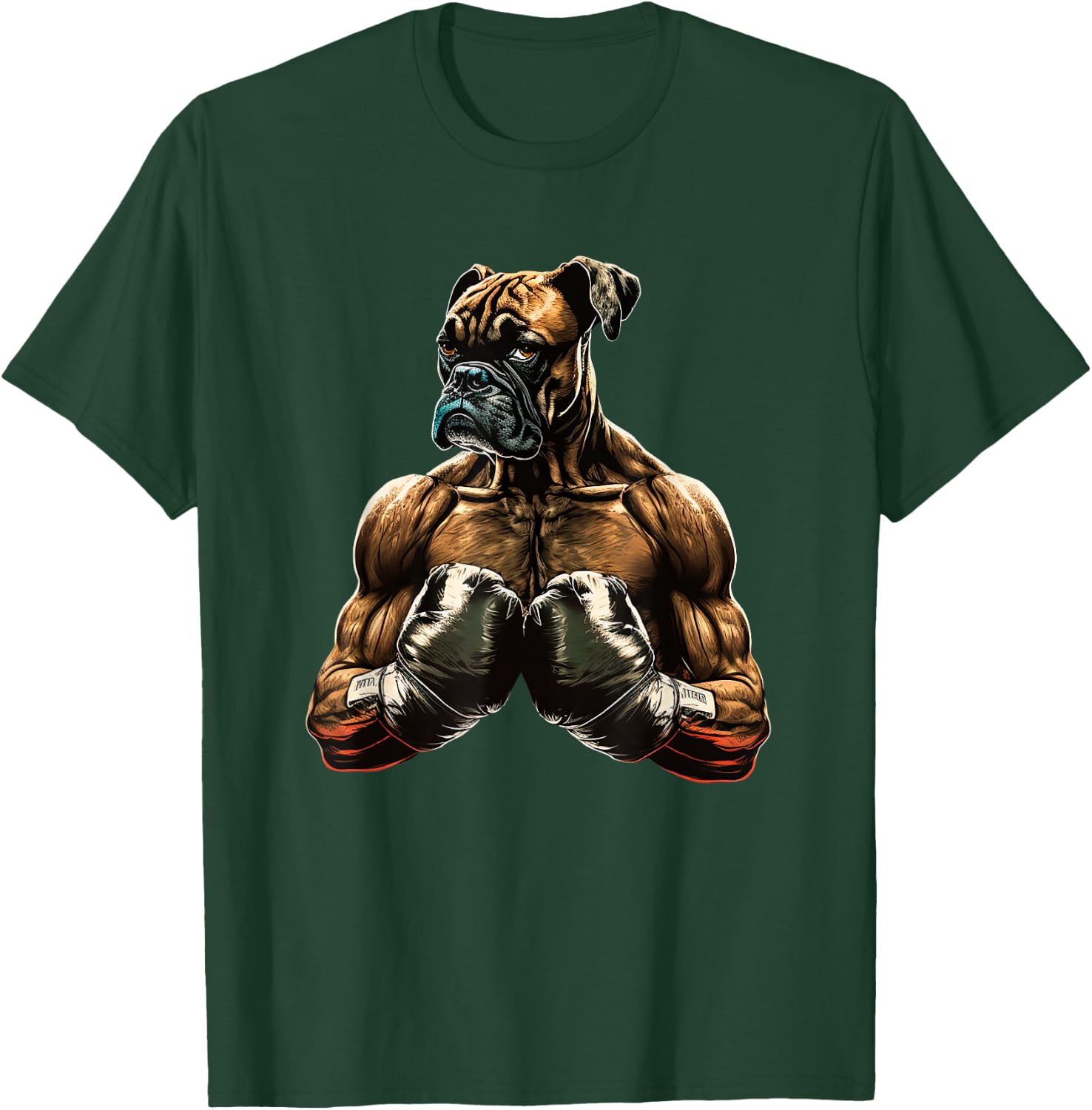 Funny Boxing Boxer Dog Gifts Boys Women Kids T-Shirt - T-Shirt | Forest