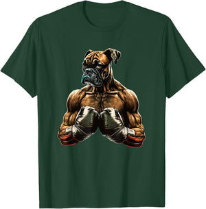 Funny Boxing Boxer Dog Gifts Boys Women Kids T-Shirt - T-Shirt | Forest