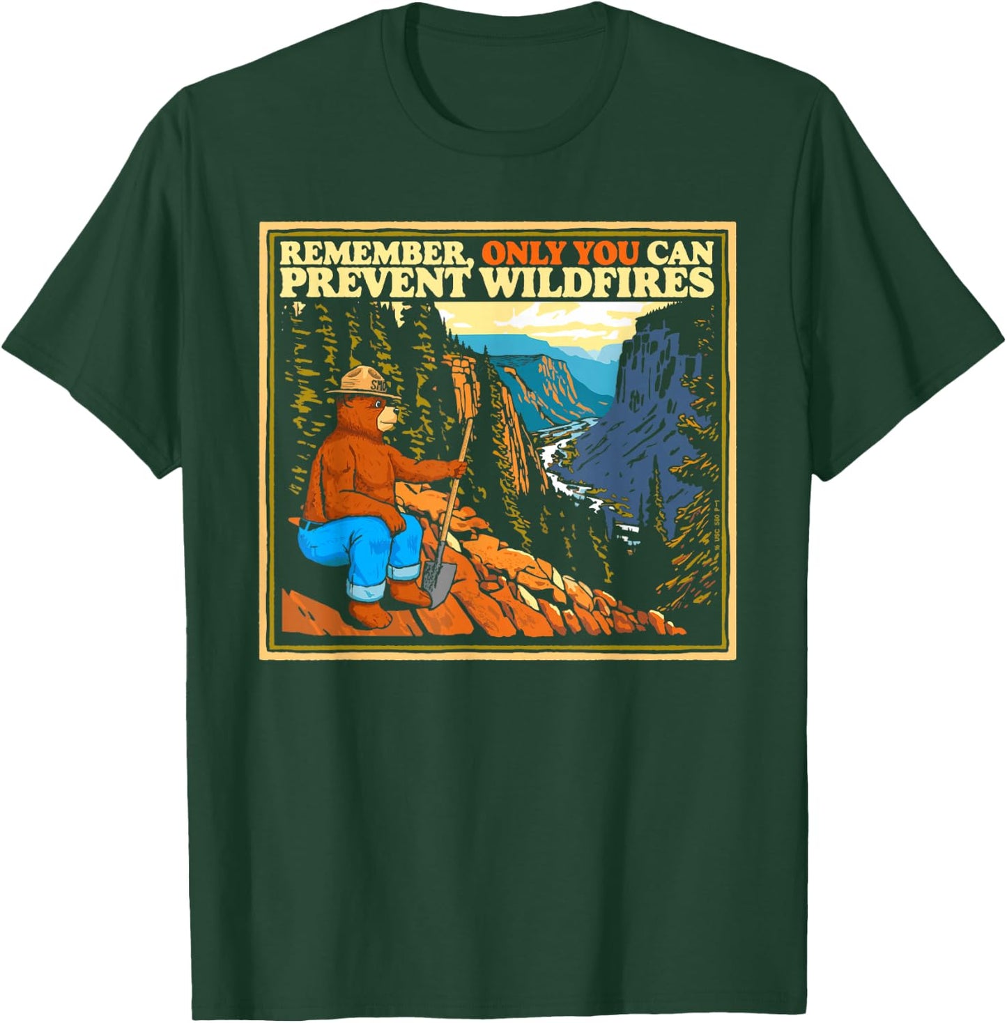 Vintage Style Smokey Bear Only You Retro Hiking T-Shirt - T-Shirt | Forest