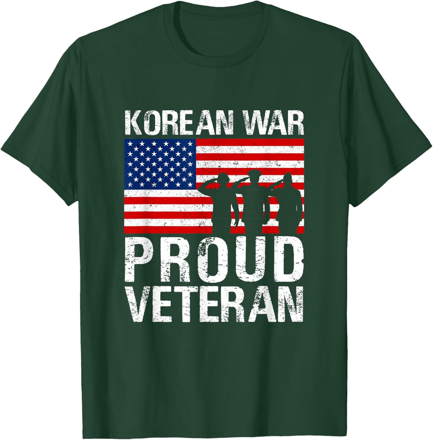 Military Men Women Proud Korean War Veteran T-Shirt - T-Shirt | Forest