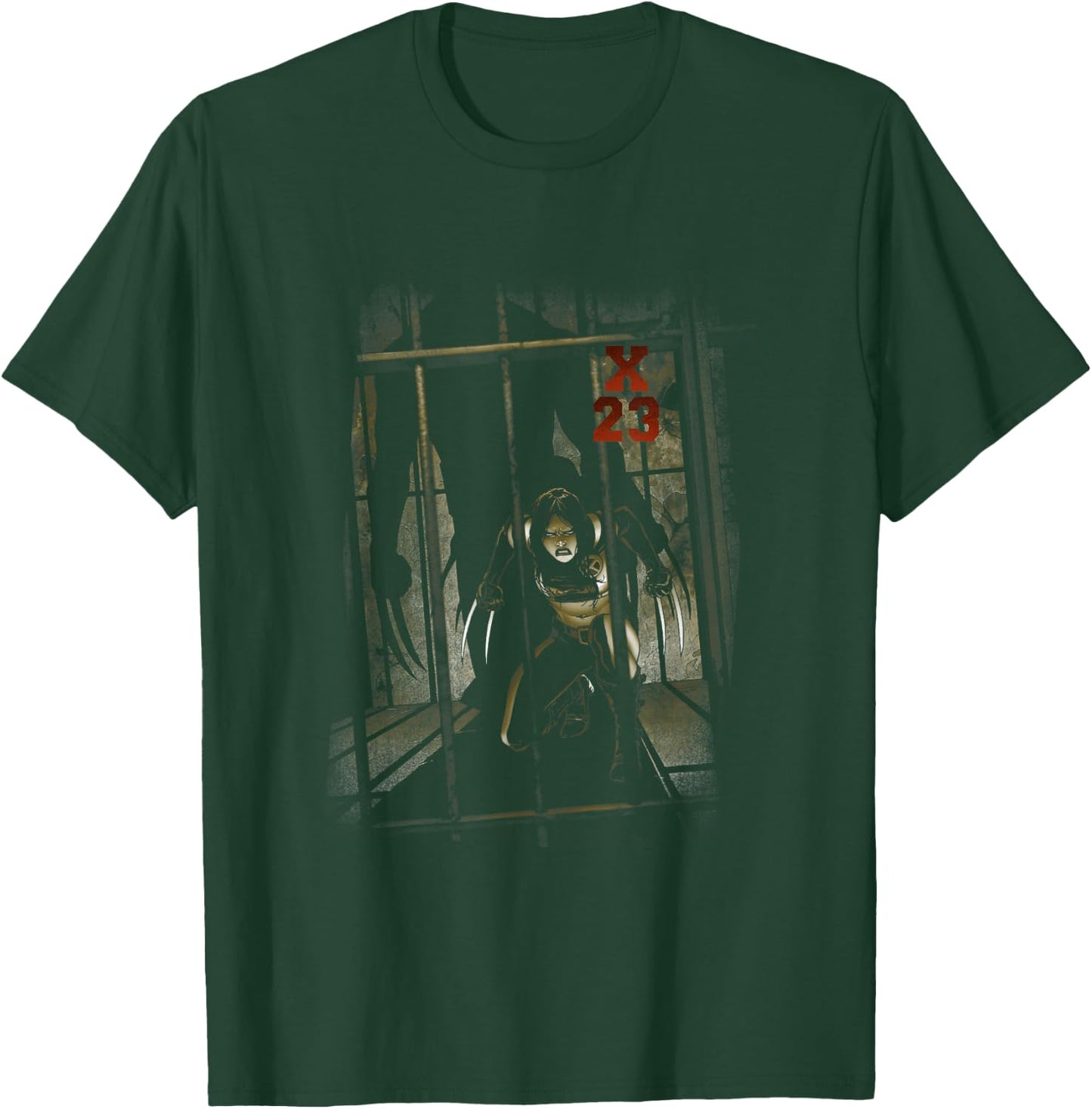 Marvel X-Men X-23 Locked In A Cell Vintage Portrait T-Shirt - T-Shirt | Forest