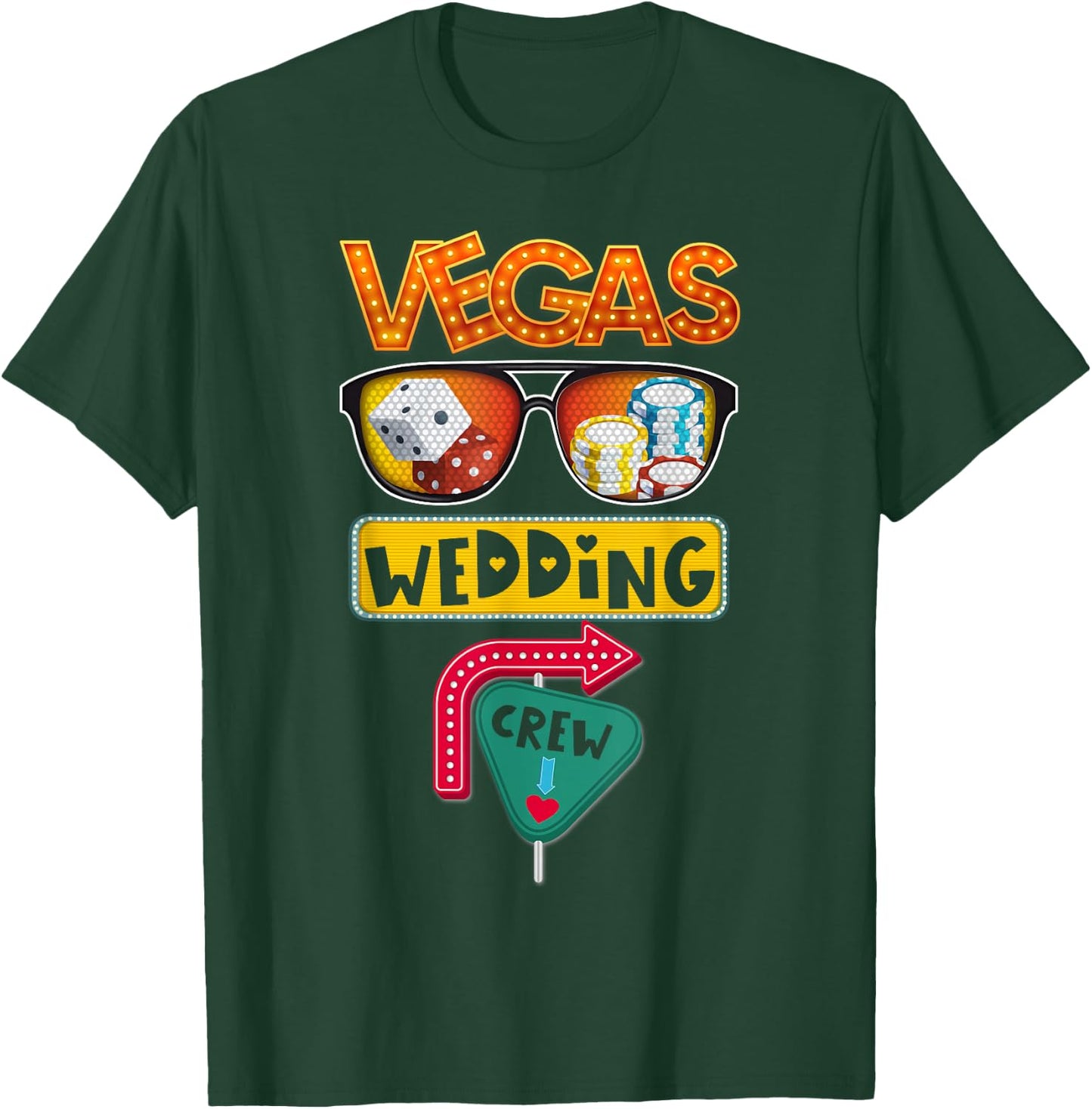 Vegas Wedding Party Married in Vegas Wedding Crew Casino T-Shirt - T-Shirt | Forest