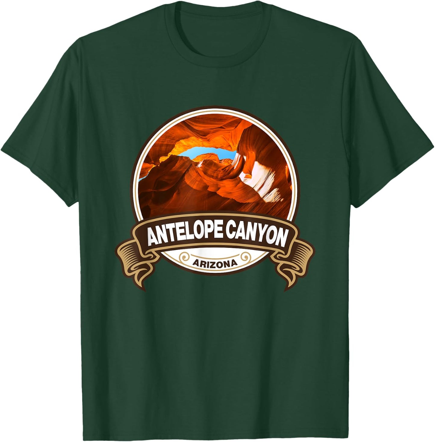 Antelope Canyon Arizona Landmark Badge Vintage T-Shirt - T-Shirt | Forest