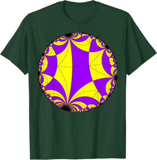 Nerdy Hyperbolic Geometry Poincare Disk Pattern Math Teacher Women Girls Kids T-Shirt - T-Shirt | Forest