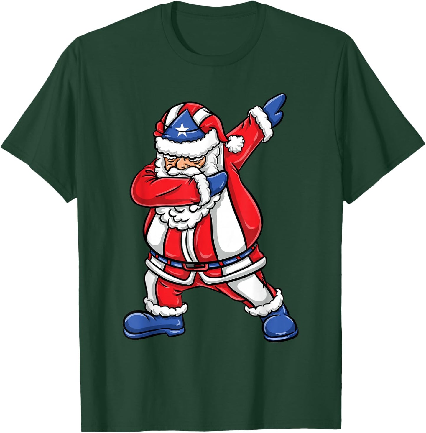 Dabbing Santa Puerto Rican Christmas T-Shirt - T-Shirt | Forest