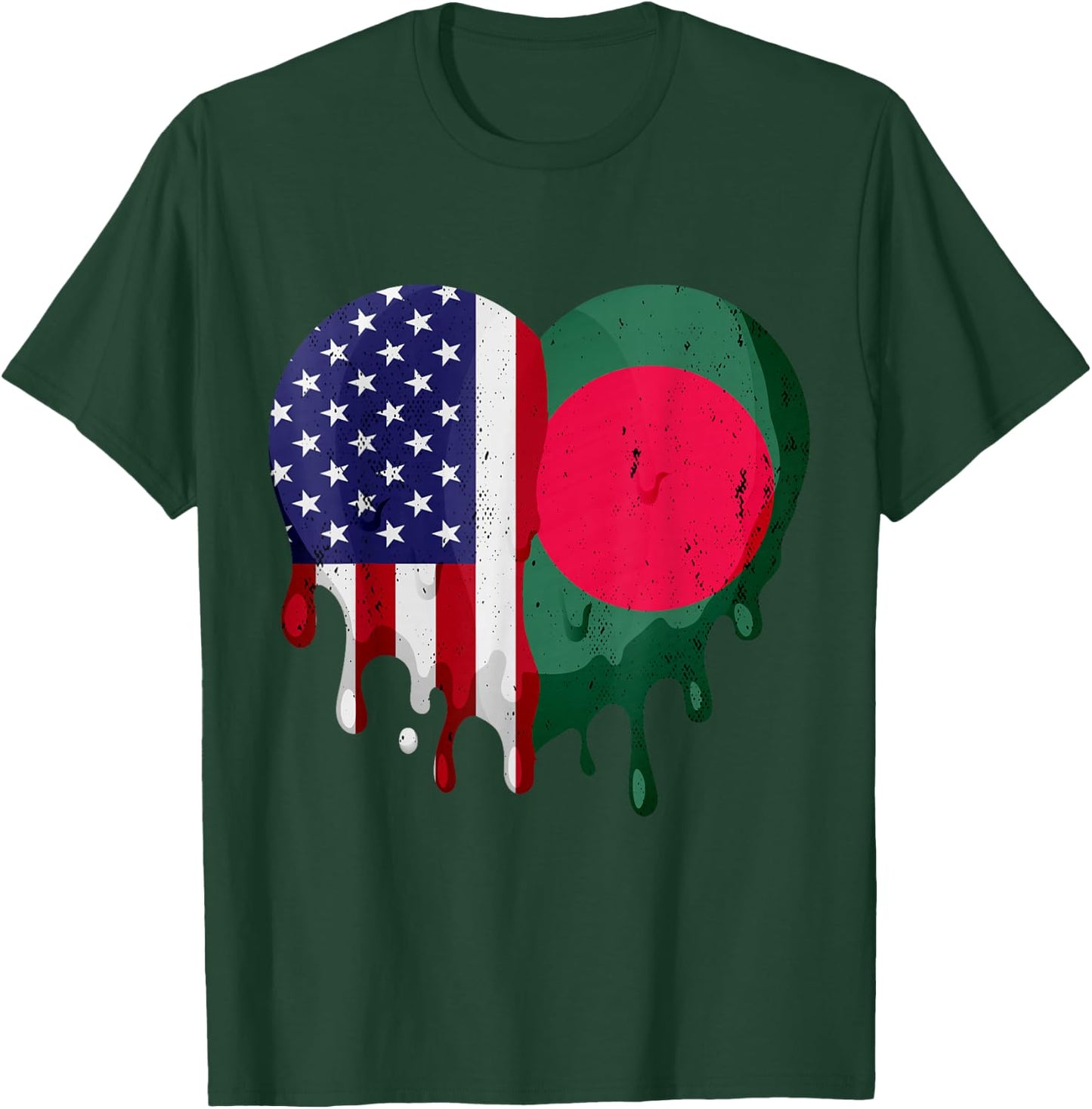 American Bangladeshi Heritage Month Bangladesh Flag Heart T-Shirt - T-Shirt | Forest