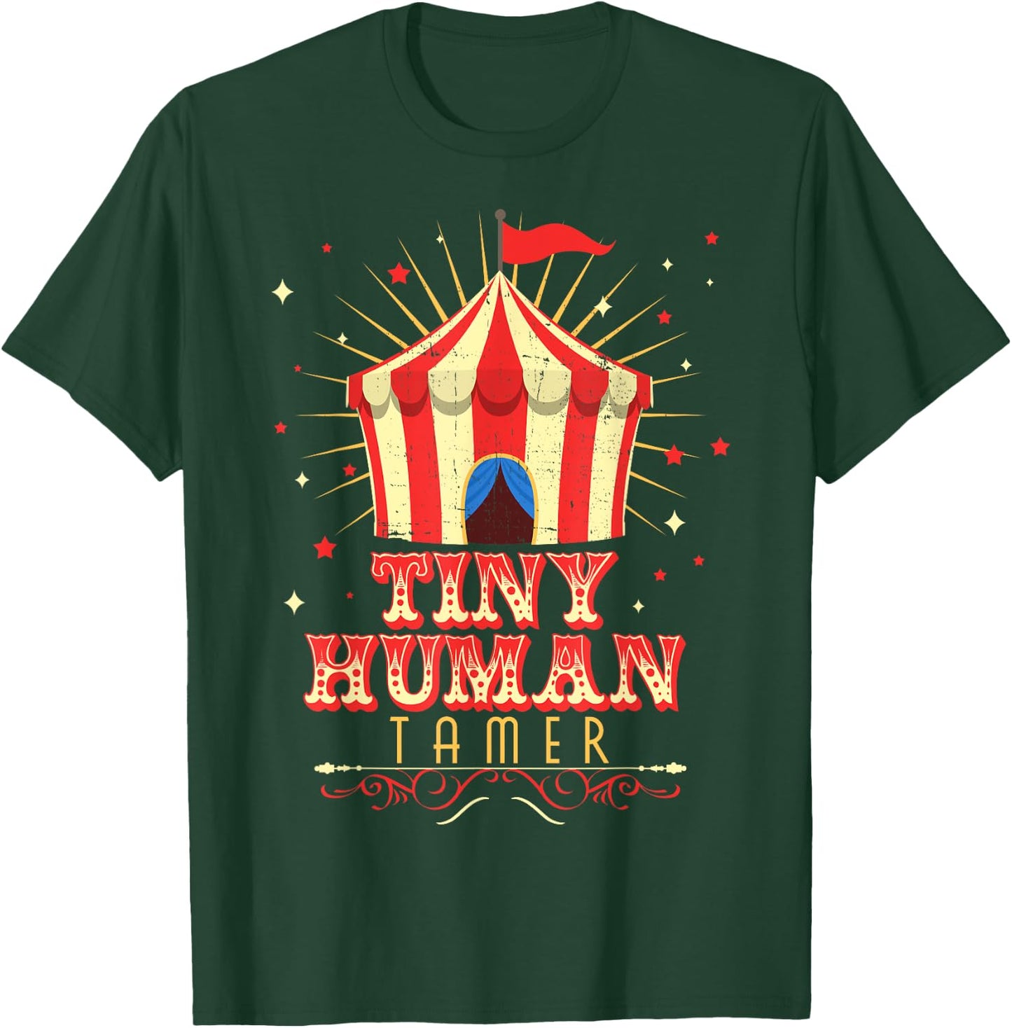 Tiny Human Tamer Carnival Circus Daycare Preschool Teacher T-Shirt - T-Shirt | Forest
