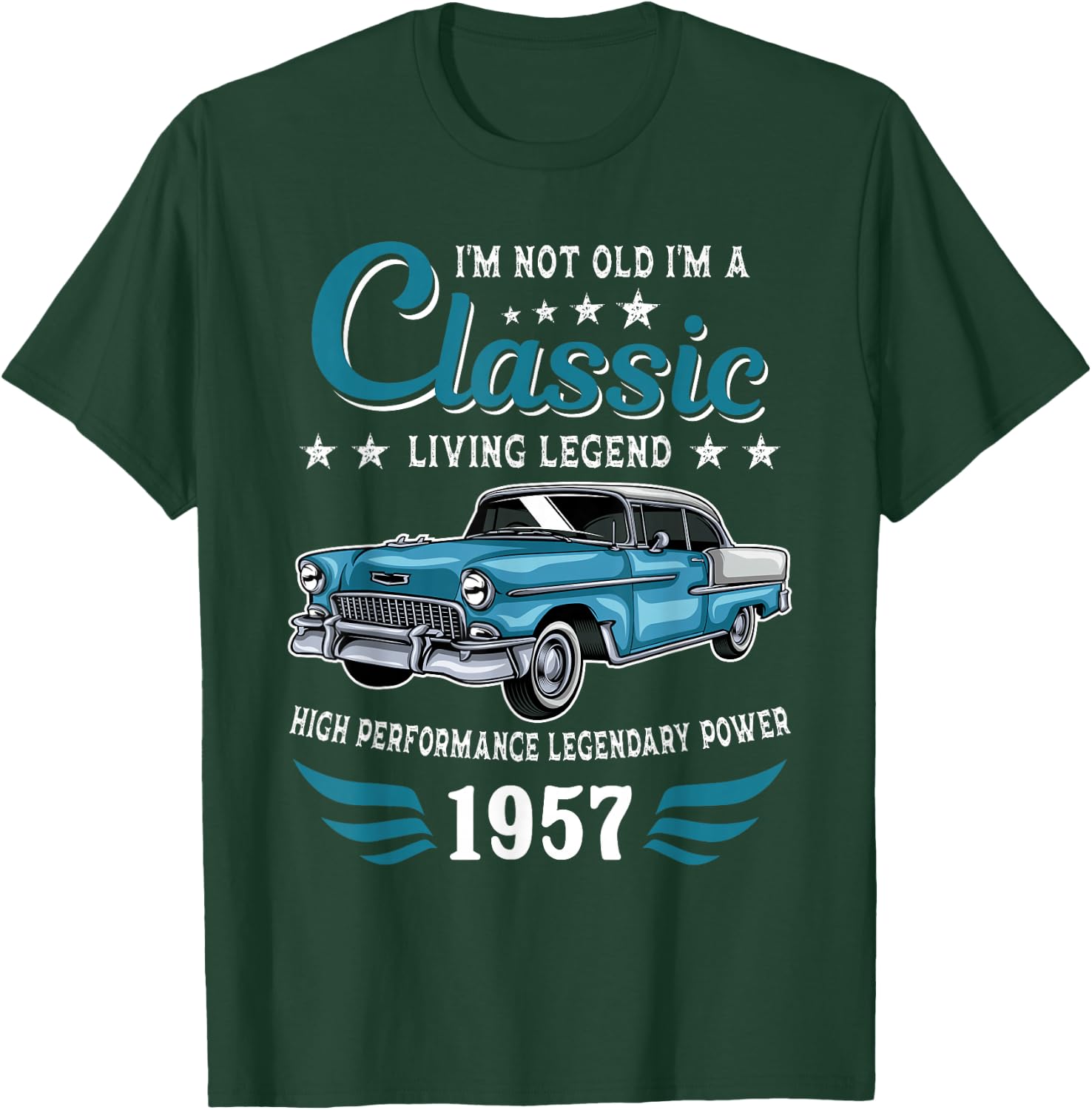 Vintage 1957 Birthday Classic Car for Legends Born in 1957 T-Shirt - T-Shirt | Forest