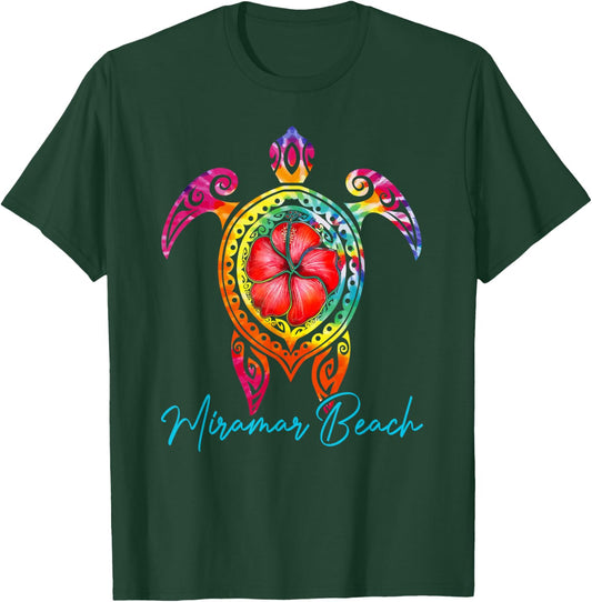 Miramar Beach Florida Tie Dye Sea Turtle Vacation 2026 T-Shirt - T-Shirt | Forest