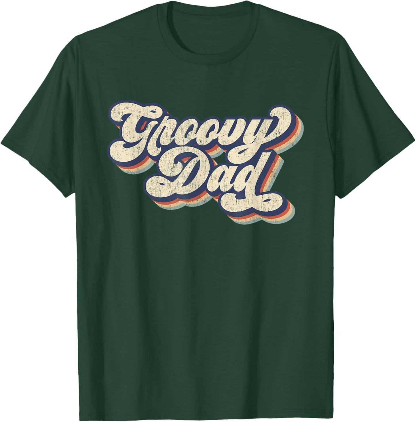 Groovy Dad Retro 70s Aesthetic Style Men T-Shirt - T-Shirt | Forest