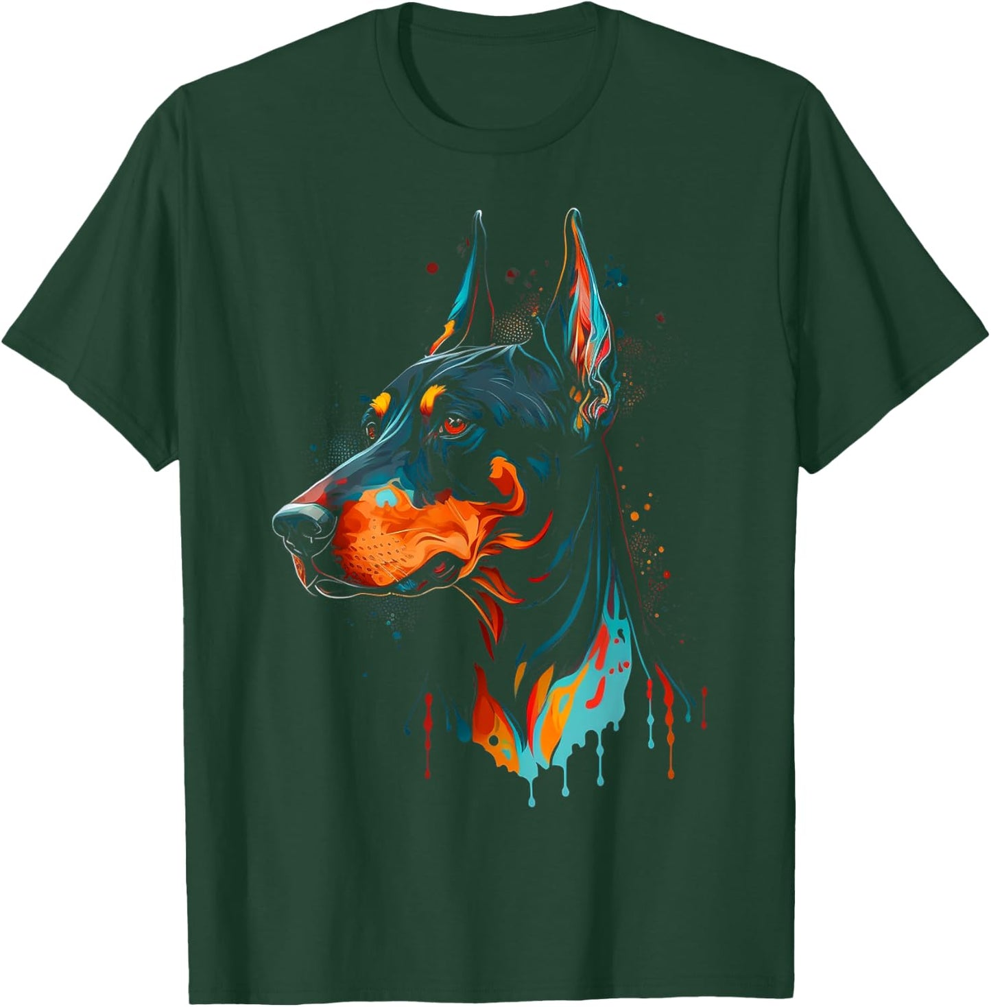 Colorful Doberman Pinscher For Dog Owners T-Shirt - T-Shirt | Forest