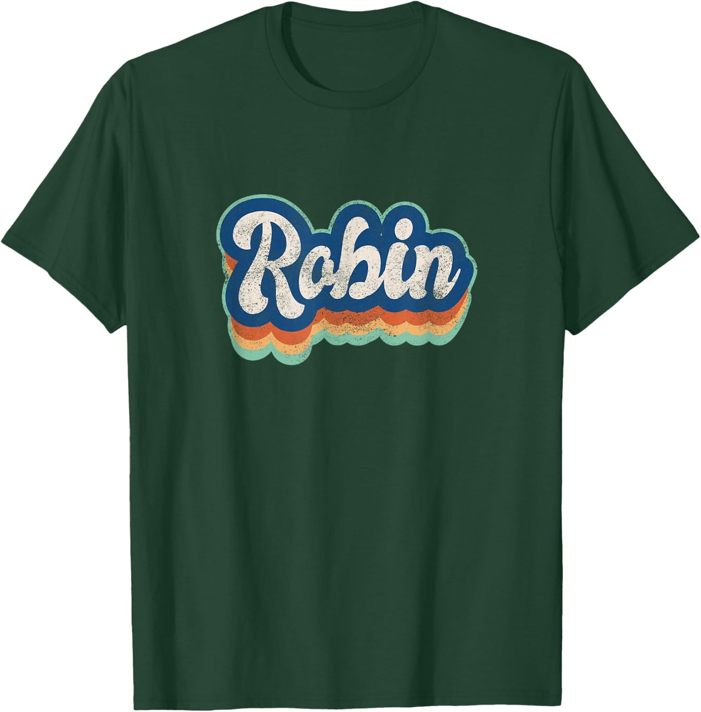 Robin First Name Boy Vintage Style 70s 80s Personalized T-Shirt - T-Shirt | Forest