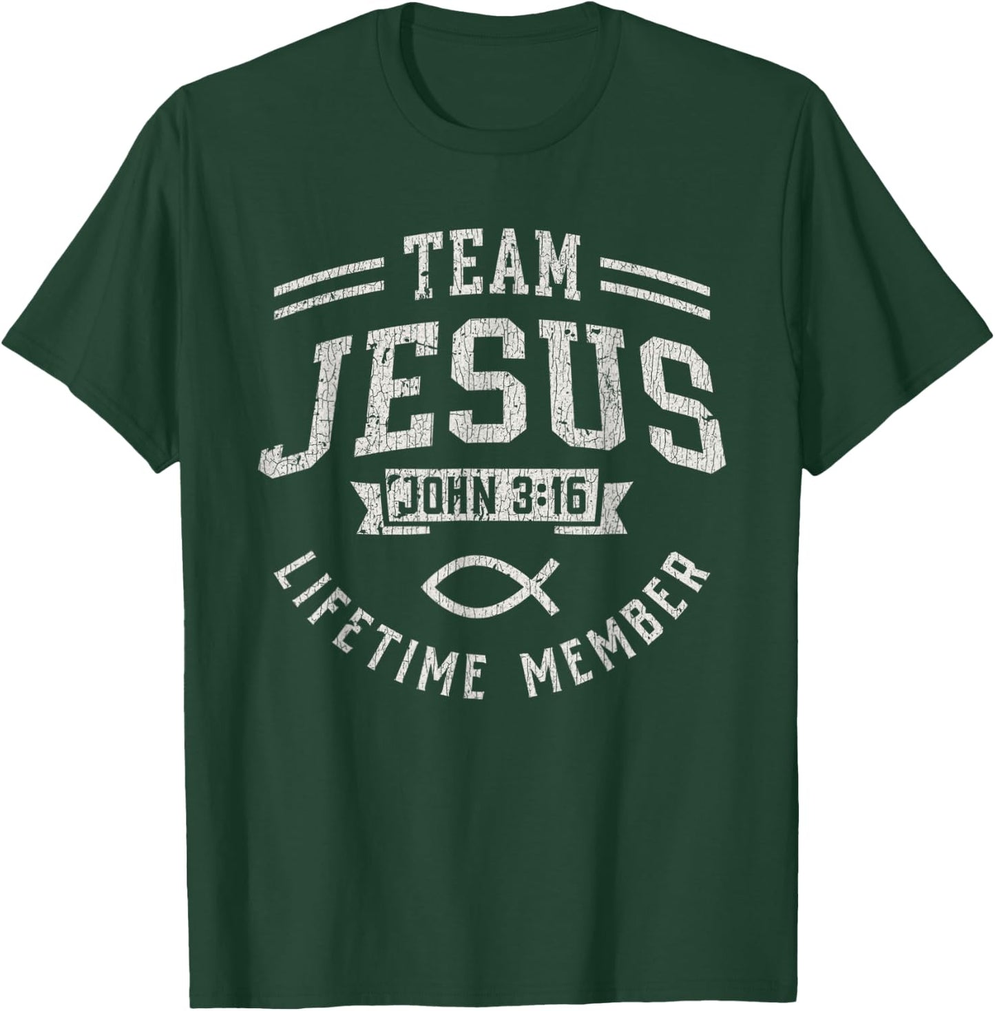 Vintage Team Jesus John 3_16 Lifetime Member God Christian T-Shirt - T-Shirt | Forest