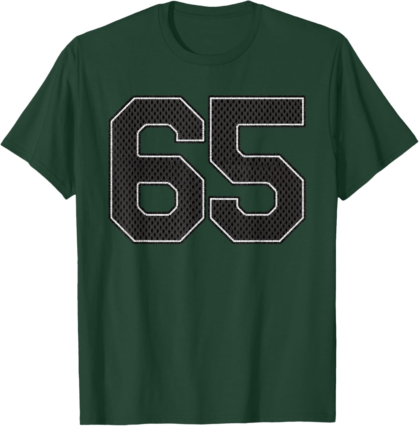 Black Number 65 Athlete Sports Jersey Supporter Fanwear T-Shirt - T-Shirt | Forest