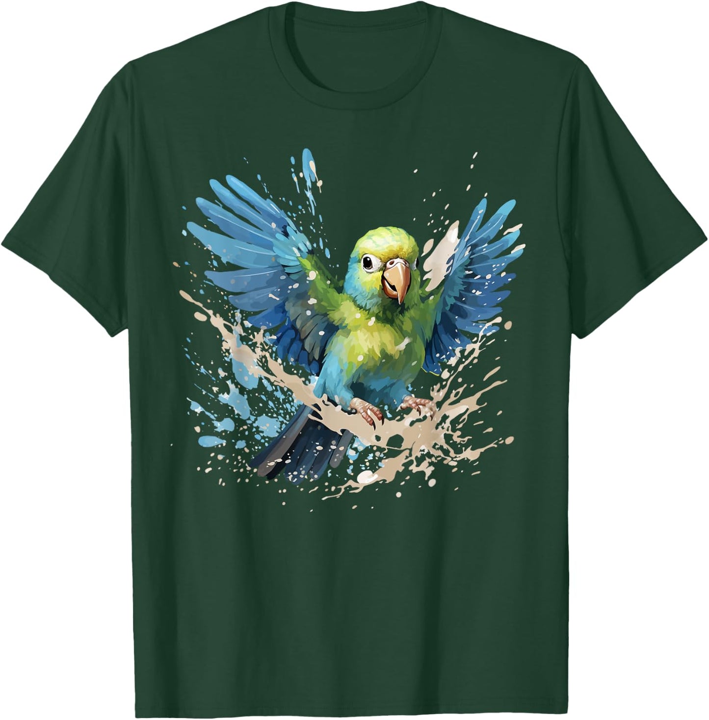 Colorful Splash Art Pacific Parrotlet Parrot Lover T-Shirt - T-Shirt | Forest