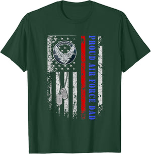 Proud Air Force Dad US Air Force Veteran 4th Of July Men T-Shirt - T-Shirt | Forest