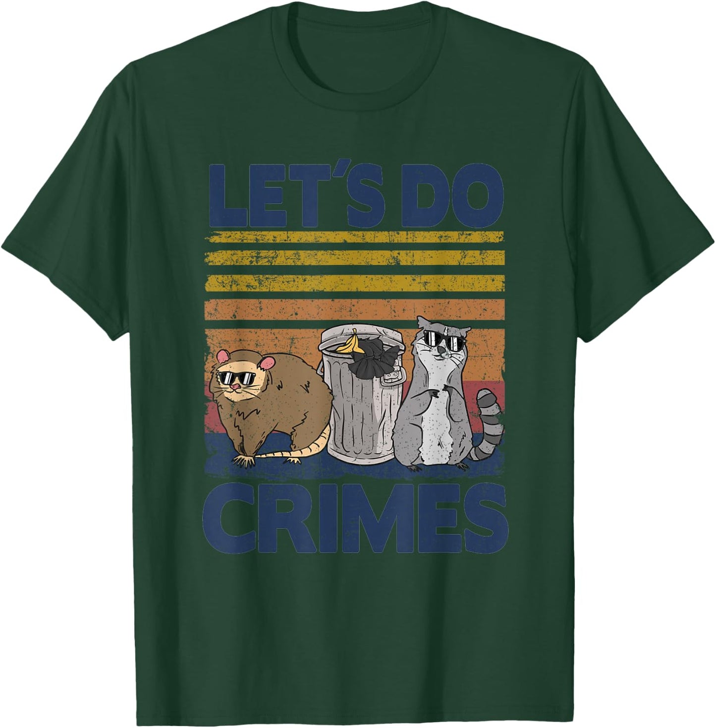 Let's Do Crimes Trash Gang Possum Raccoon Opossum T-Shirt - T-Shirt | Forest