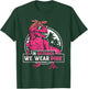 In October We Wear Pink Breast Cancer Trex Dino Women Girls T-Shirt - T-Shirt | Forest