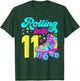 Rolling into 11 Girls 11th Birthday Roller Skates T-Shirt - T-Shirt | Forest