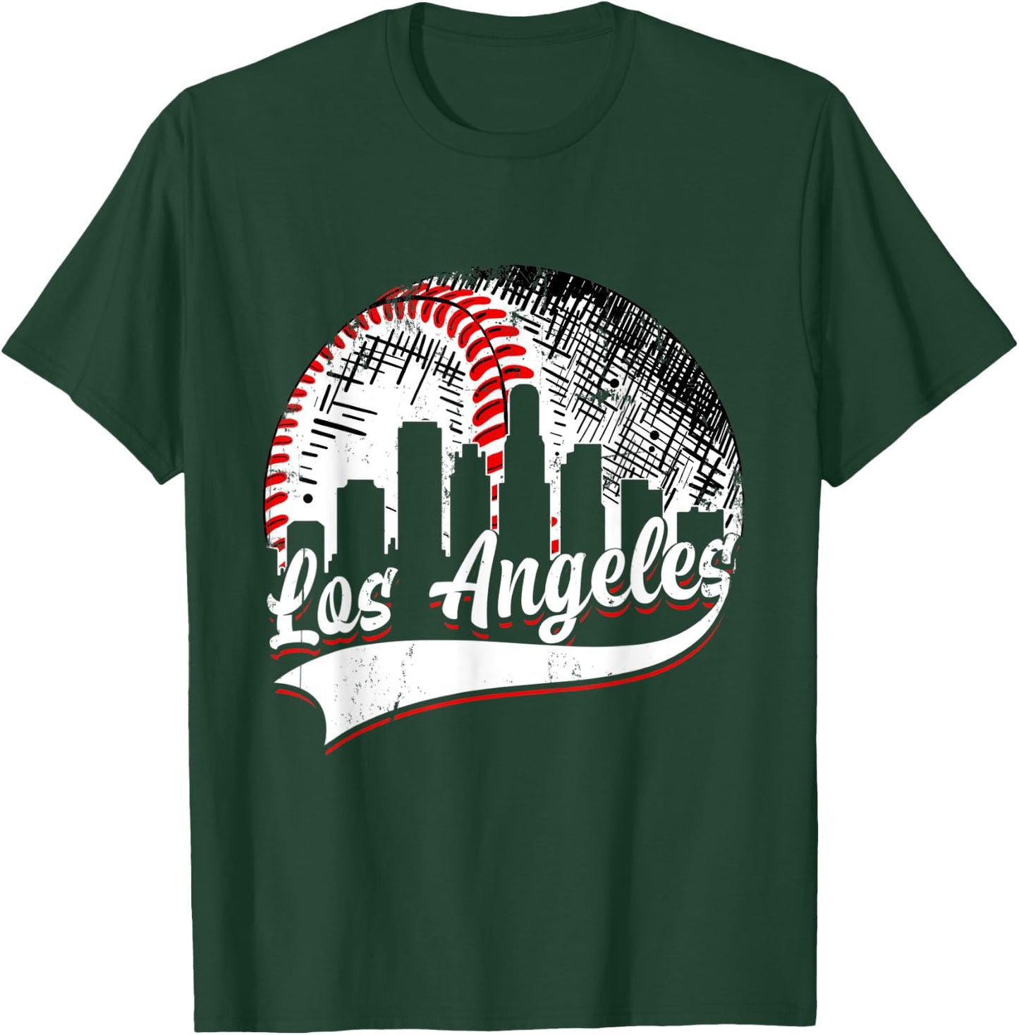 Vintage Los Angeles Baseball Lover Men Women Game Day T-Shirt - T-Shirt | Forest