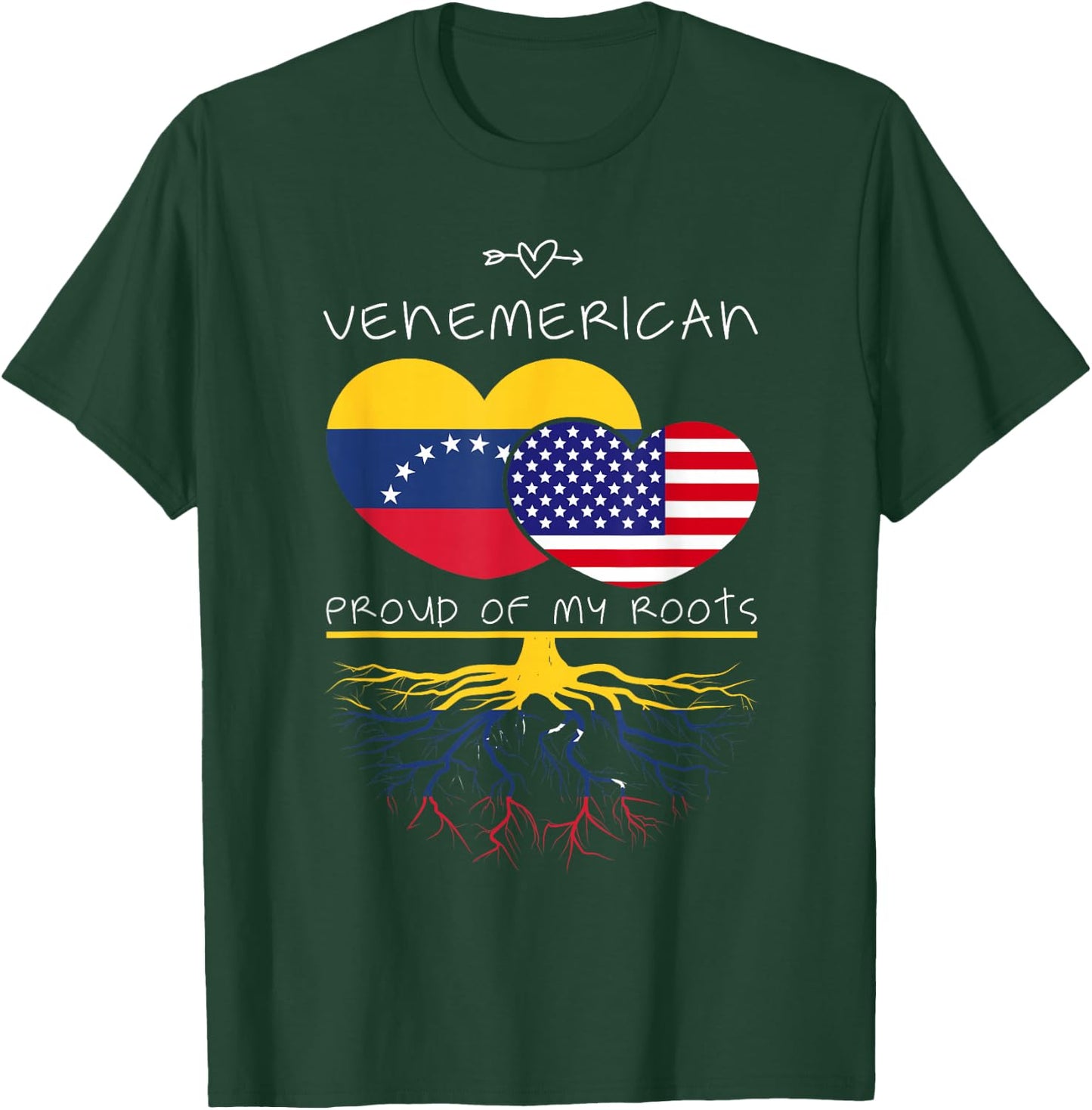 Venezuela USA Proud of Both Countries Venemerican T-Shirt - T-Shirt | Forest