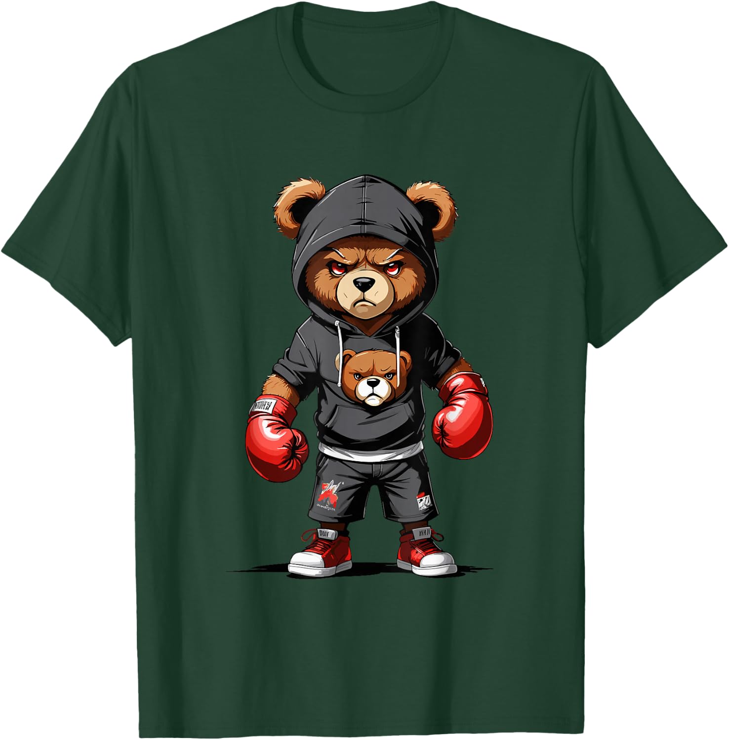 Teddy Bear Gangster Boxer with Hip Hop Street Clothes T-Shirt - T-Shirt | Forest