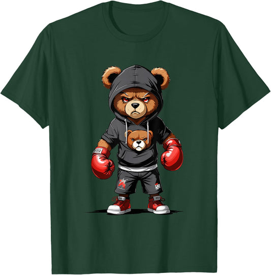 Teddy Bear Gangster Boxer with Hip Hop Street Clothes T-Shirt - T-Shirt | Forest