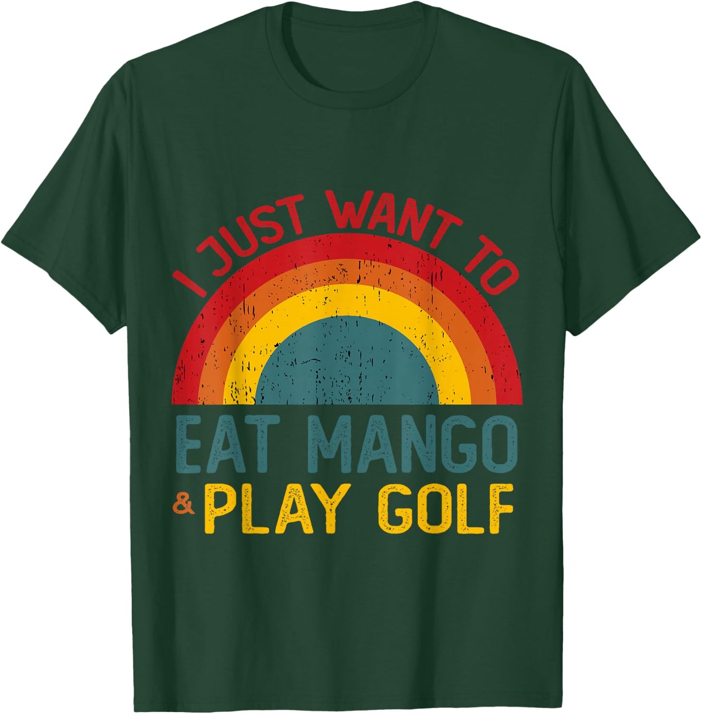 Funny I just want to eat mango and Play Golf Christmas T-Shirt - T-Shirt | Forest